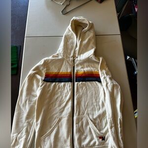 Zip up white cream aviator nation